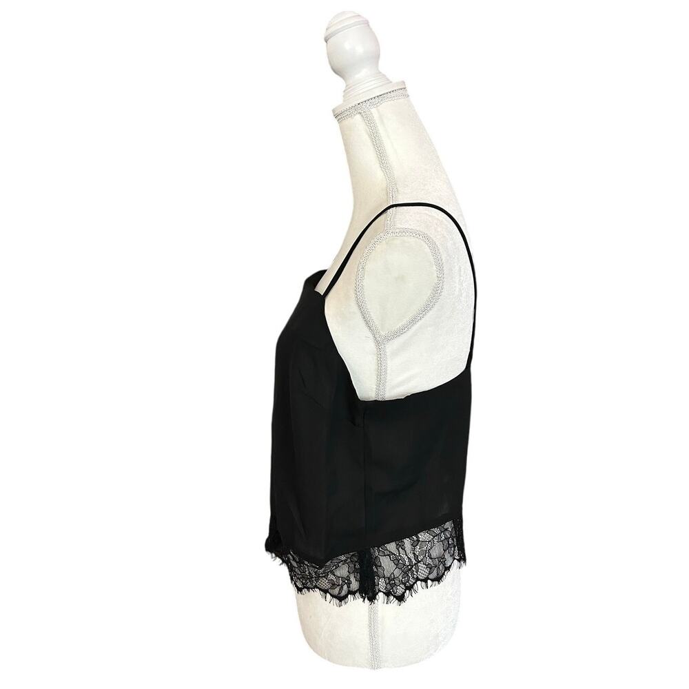 G. Reve Lace Trim Camisole Black Women Top Size Large Goth Y2K Grunge Sexy Chic - Picture 4 of 9
